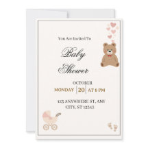 Invitation élégante pour une baby shower avec un o