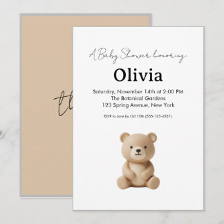 Invitation élégante pour une baby shower avec un o