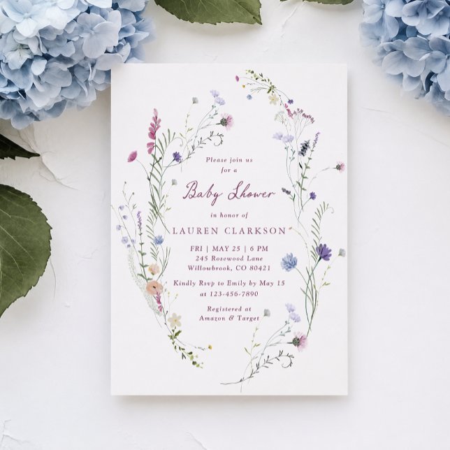 Invitation élégante pour une baby shower sur le th (Créateur téléchargé)