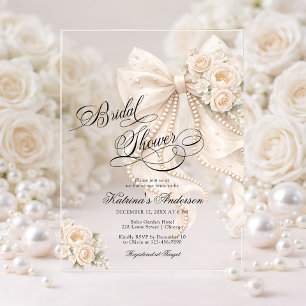 Invitation élégante pour une douche de mariage flo