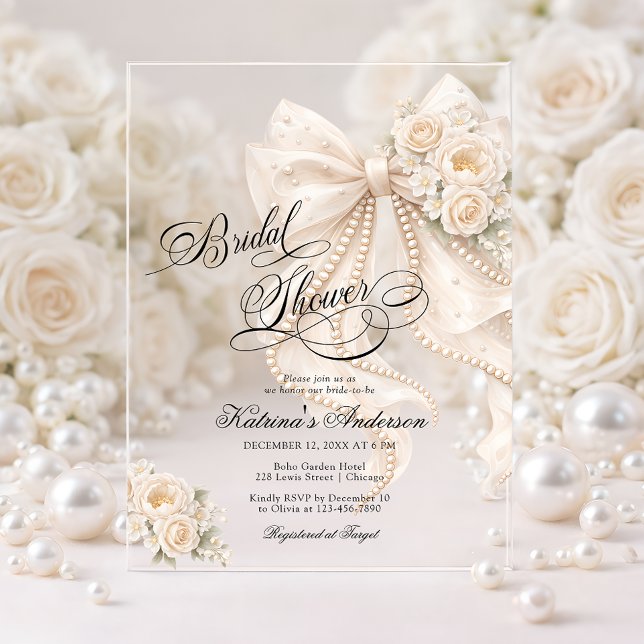 Invitation élégante pour une douche de mariage flo (Créateur téléchargé)