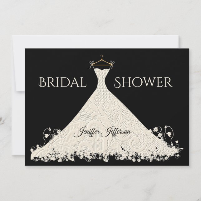 Invitation élégante pour une douche de mariée (Devant)