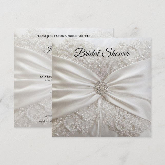 Invitation élégante pour une douche de mariée (Devant / Derrière)