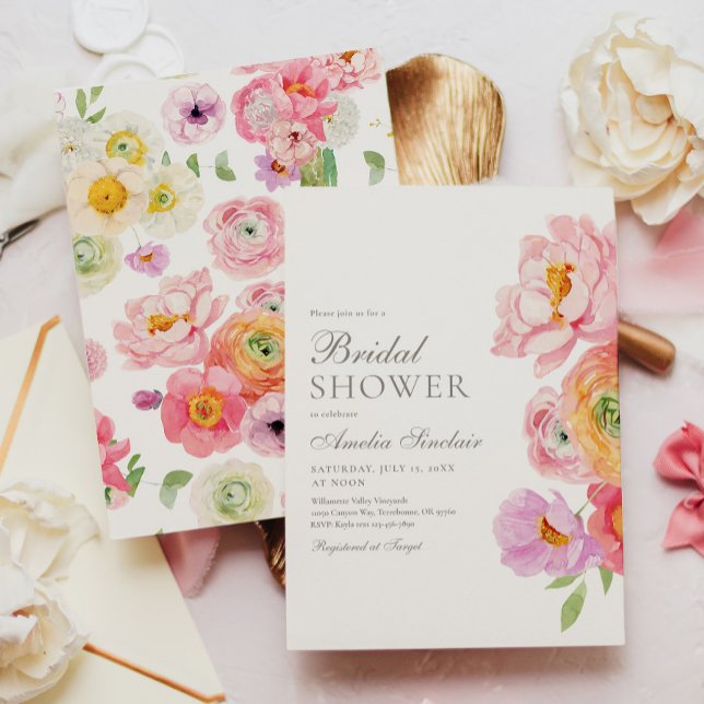 Invitation élégante pour une douche de mariée flor (Créateur téléchargé)