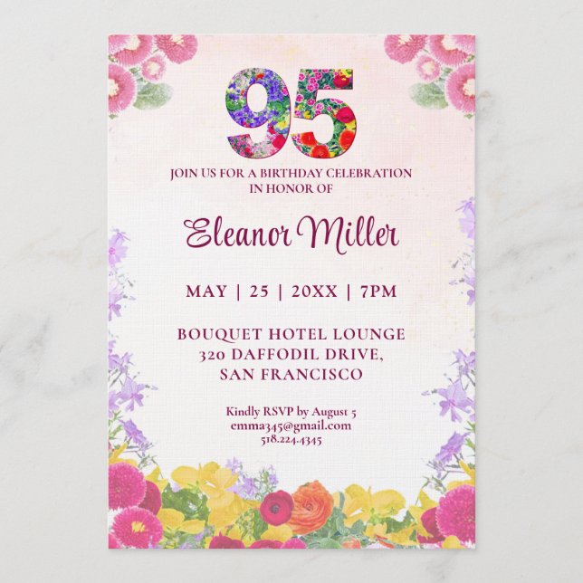 Invitation élégante pour une fête d'anniversaire 9 (Devant)