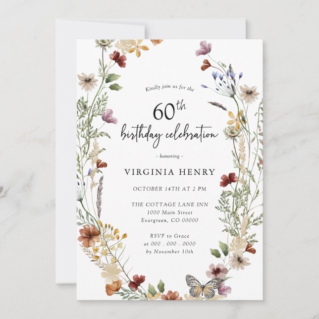 Invitation élégante pour une fête d'anniversaire d (Devant)