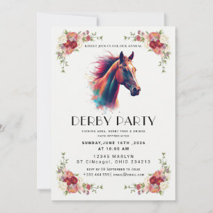 Invitation élégante pour une fête de courses de ch