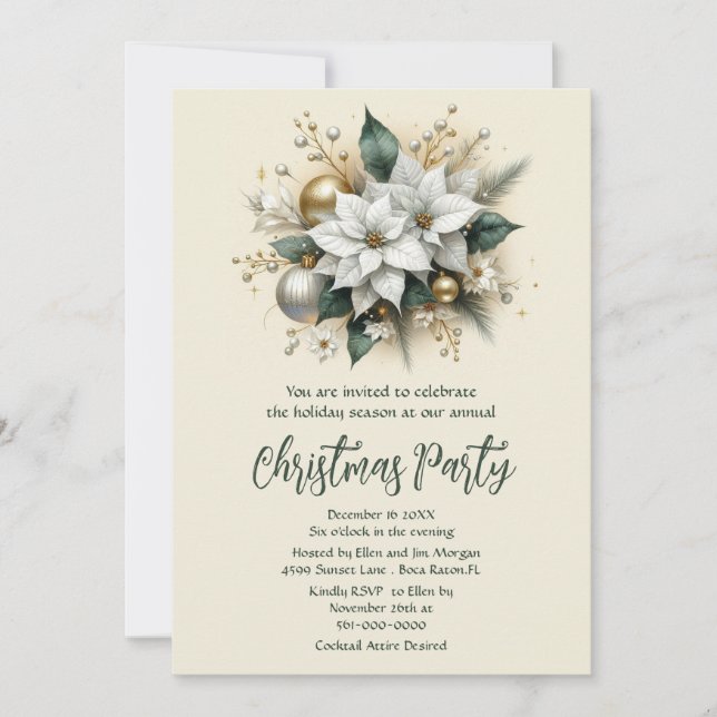 Invitation élégante pour une fête de fêtes avec Po (Devant)