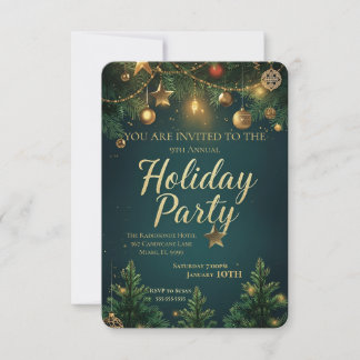 Invitation élégante pour une fête de fin d'année
