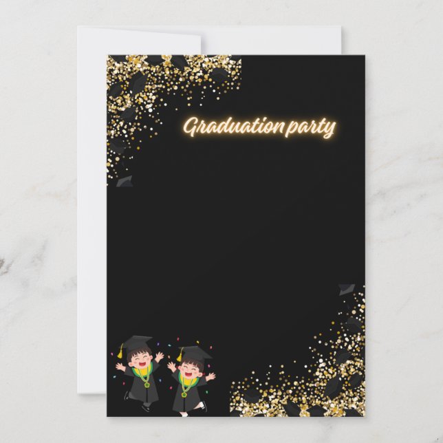 Invitation élégante pour une fête de fin d'études (Devant)
