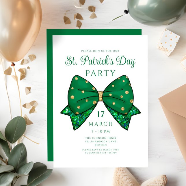 Invitation élégante pour une fête de la Saint-Patr (Elegant St. Patrick's Day Party Invitation)