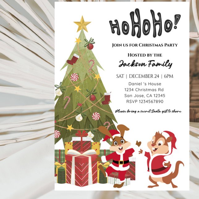 Invitation élégante pour une fête de Noël autour d (Créateur téléchargé)
