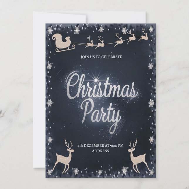 Invitation élégante pour une fête de Noël avec le  (Devant)