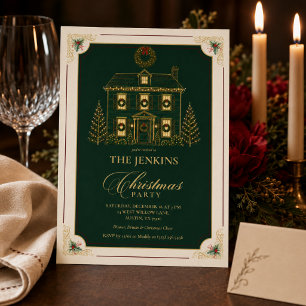 Invitation élégante pour une fête de Noël Vert v