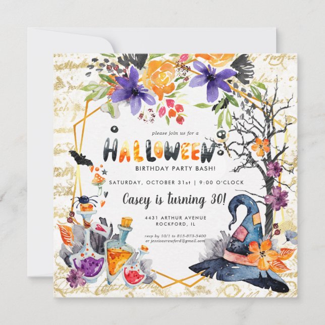 Invitation élégante pour une fête d'Halloween (Devant)