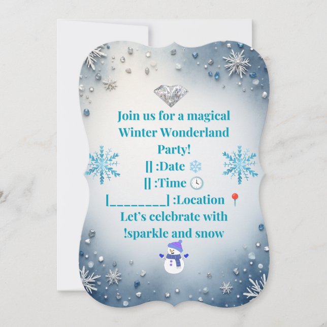  ✨ Invitation élégante pour une fête hivernale mer (Devant)