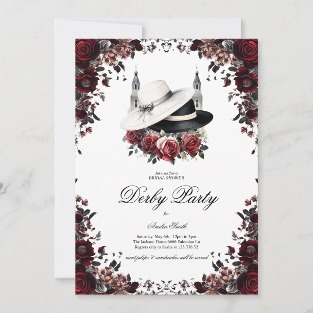 Invitation élégante pour une fête prénuptiale de D (Devant)