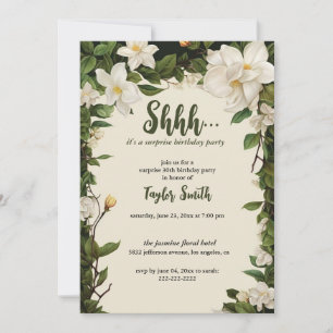 Invitation élégante pour une fête surprise florale