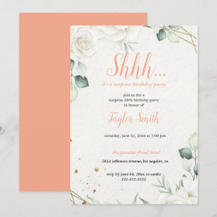 Invitation élégante pour une fête surprise florale
