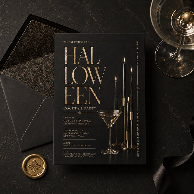 Invitation élégante pour une soirée cocktail Hallo (Créateur téléchargé)