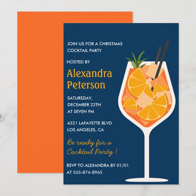 Invitation élégante pour une soirée de cocktail de (Devant / Derrière)