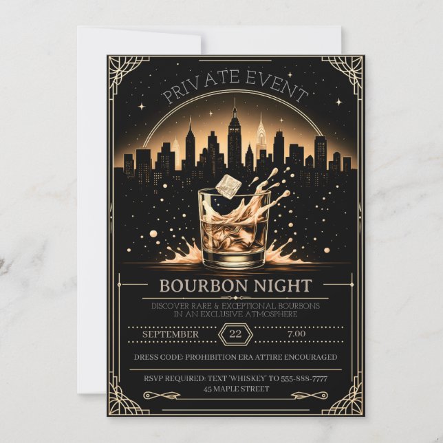Invitation élégante pour une soirée de dégustation (Devant)