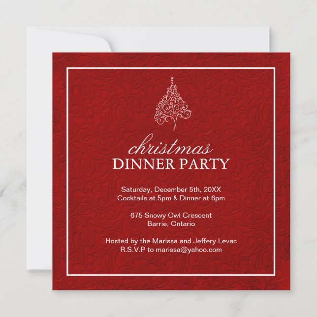 Invitation élégante pour une soirée de Noël (Devant)