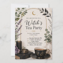 Invitation élégante pour une soirée de thé de sorc