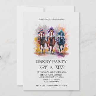 Invitation élégante pour une soirée Derby avec ill