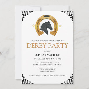 Invitation élégante pour une soirée Derby avec un