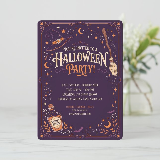Invitation élégante pour une soirée d'Halloween de (Debout devant)