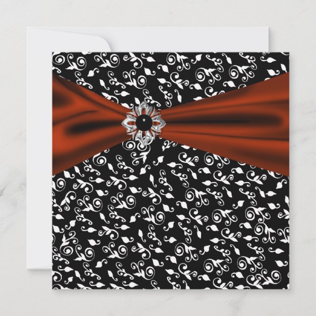 Invitation élégante pour une soirée en noir et rou (Devant)