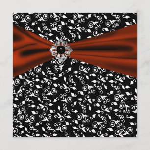 Invitation élégante pour une soirée en noir et rou