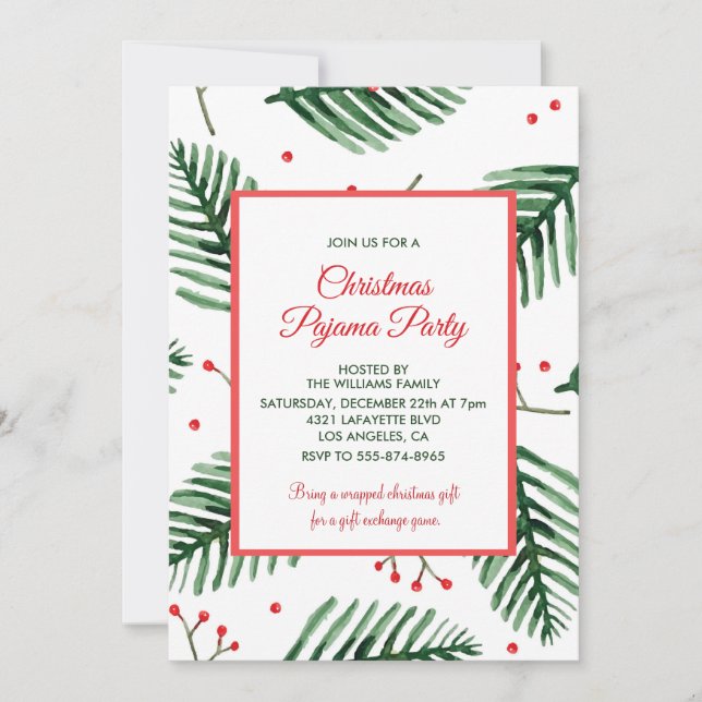 Invitation élégante pour une soirée pyjama entre a (Devant)