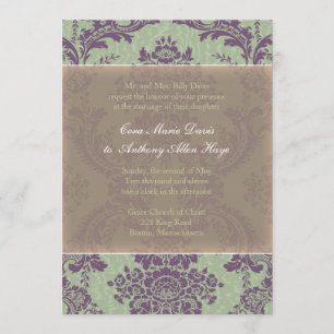Invitation élégante pourpre en bon état de mariage