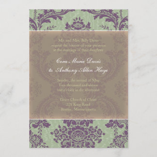 Invitation élégante pourpre en bon état de mariage