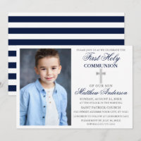 Élégante Première Sainte Communion Bleu Argent ray