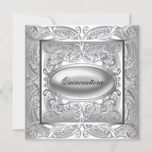 Invitation Elégante Quinceanera Blanche