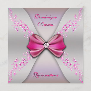 Invitation Élégante Quinceanera de la corbeille de diamants d