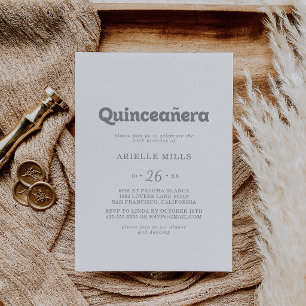 Invitation Élégante Quinceañera Formel Minimaliste