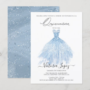 Invitation Elégante Quinceañera Parties scintillant Sparkle E