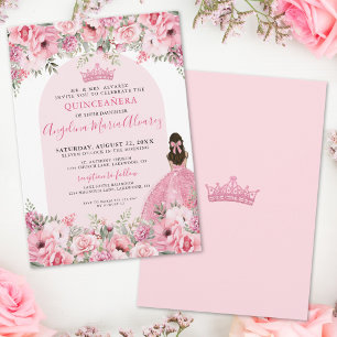 Invitation Elégante Quinceañera Rose
