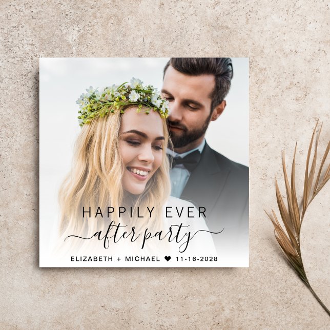 Invitation Elégante Réception De Mariage De Crème Photo (Créateur téléchargé)