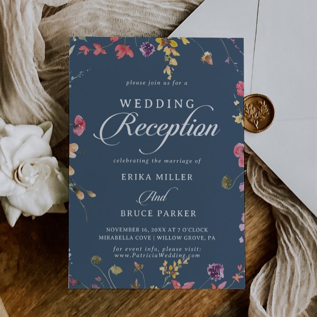 Invitation Élégante réception de mariage floral botanique  (Créateur téléchargé)