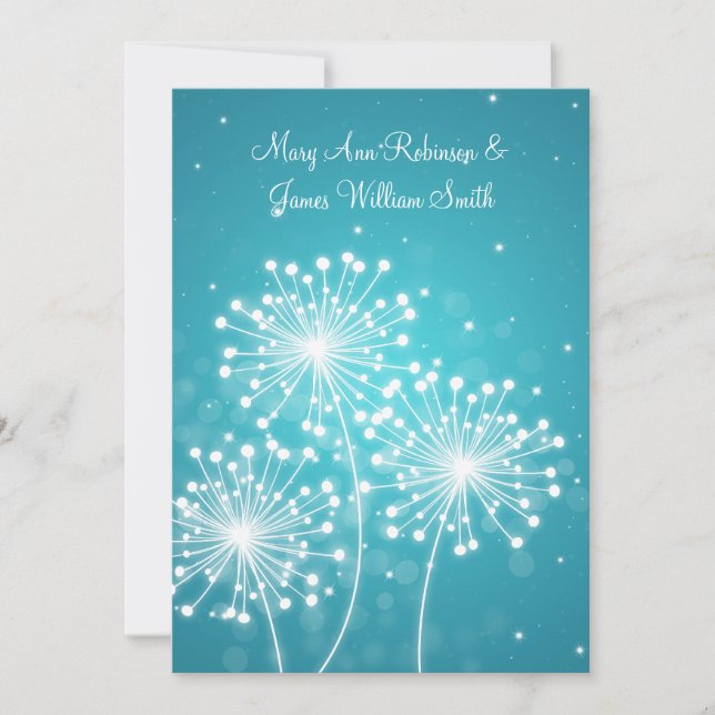 Invitation Elégante Réception Été Étincelle Turquoise (Devant)