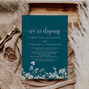 Invitation Elégante Réception Fleur sauvage Elopement Colorée