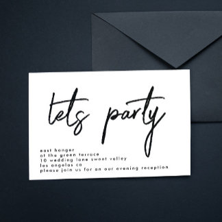 Invitation Elégante Réception Noir Blanc Noir Noir Mariage
