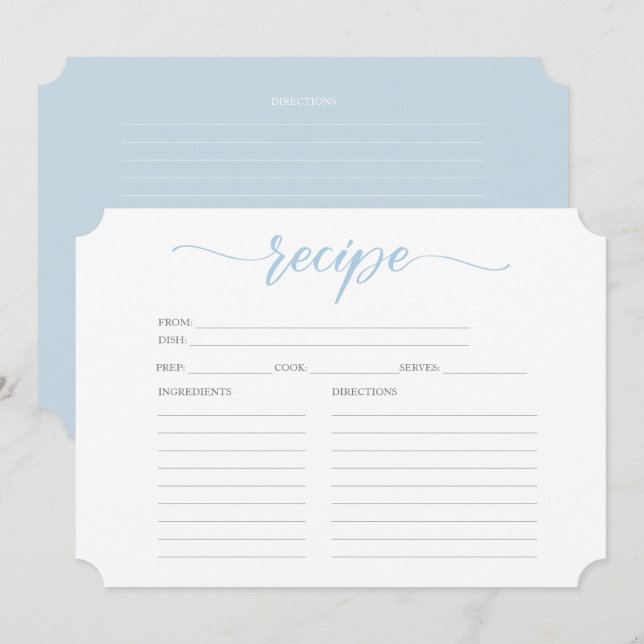 Invitation Élégante Recette de brunch pour mariée de thé à la (Devant / Derrière)