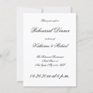 Invitation Élégante répétition minimaliste des Mariages blanc