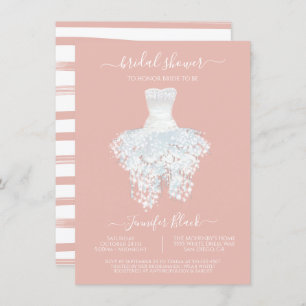 Invitation Elégante robe blanche Mariage douche nuptiale Invi